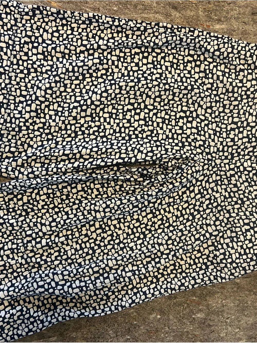Banana Republic Navy & White Linen  2-Piece Cropped Wide-Leg Set Large